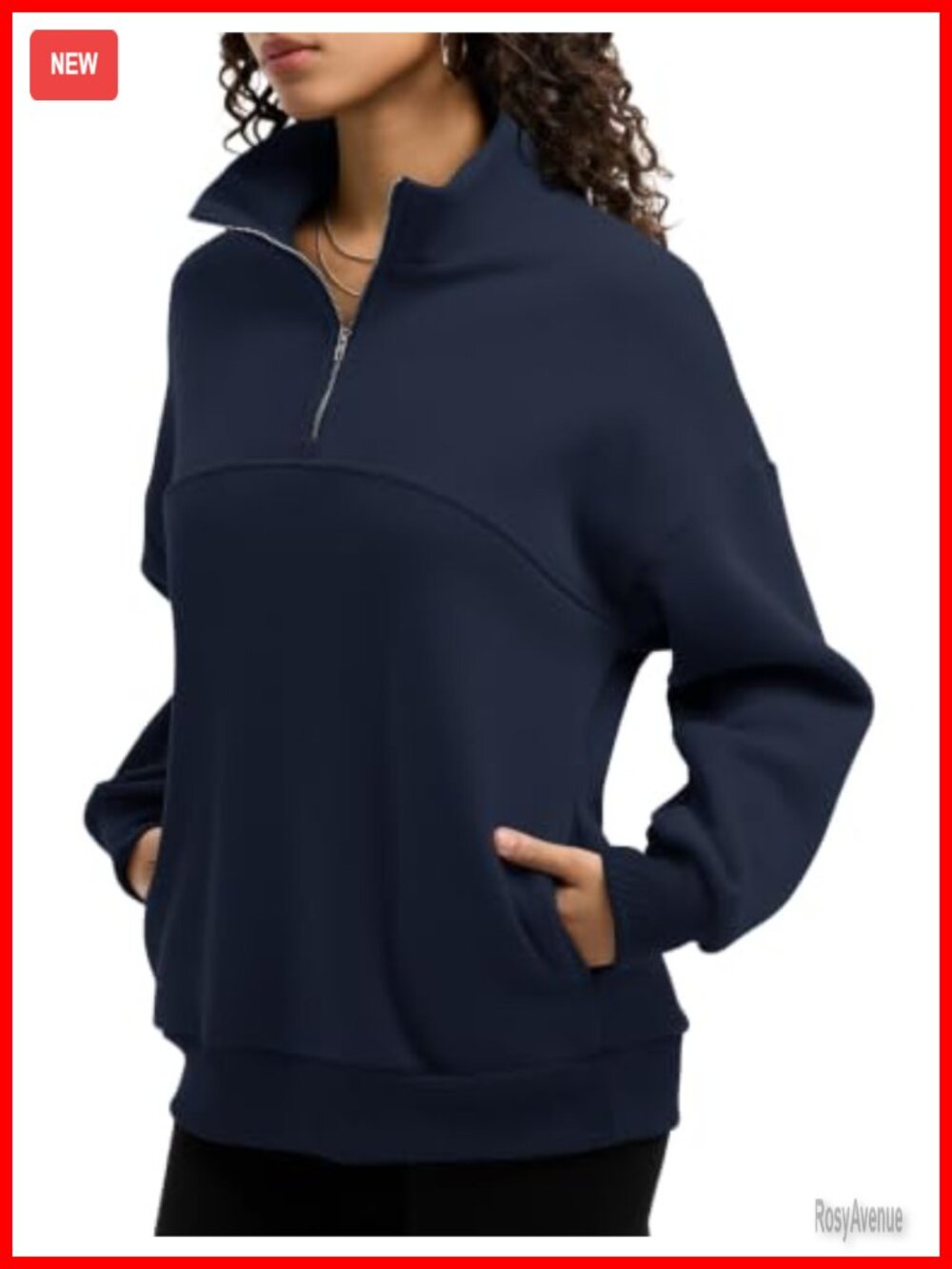 Women's Quarter Zip Fleece Sweatshirt Oversized Pullover